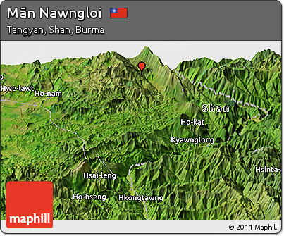 Satellite Panoramic Map of Mān Nawngloi