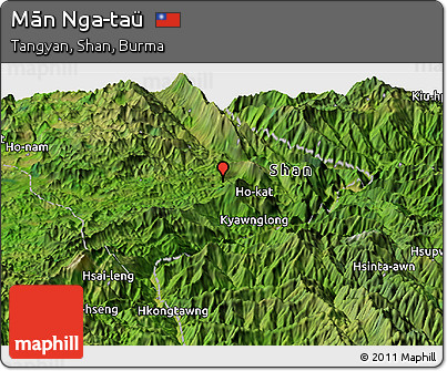 Satellite Panoramic Map of Mān Nga-taü