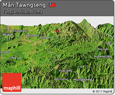 Satellite Panoramic Map of Mān Tawngseng
