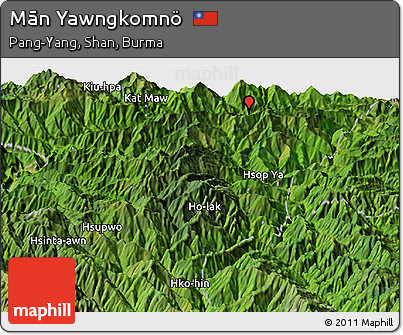 Satellite Panoramic Map of Mān Yawngkomnö