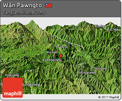 Satellite Panoramic Map of Wān Pawngto