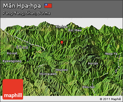 Satellite Panoramic Map of Mān Hpa-hpa