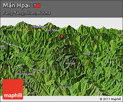 Satellite Panoramic Map of Mān Hpai