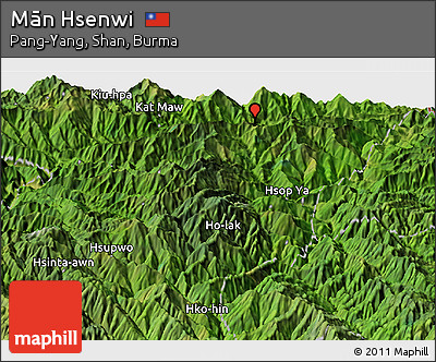 Satellite Panoramic Map of Mān Hsenwi