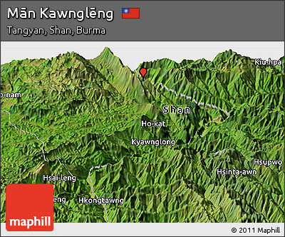 Satellite Panoramic Map of Mān Kawnglēng