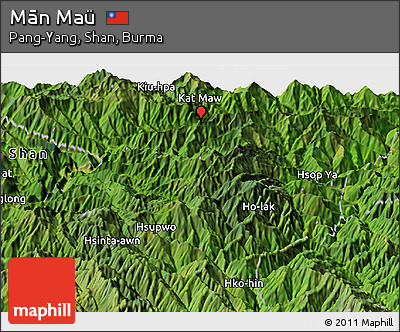 Satellite Panoramic Map of Mān Maü