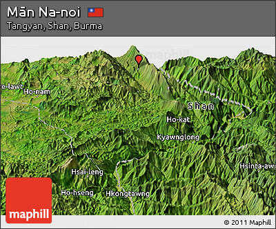 Satellite Panoramic Map of Mān Na-noi