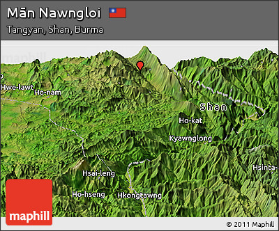 Satellite Panoramic Map of Mān Nawngloi