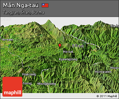 Satellite Panoramic Map of Mān Nga-taü