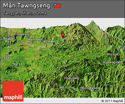 Satellite Panoramic Map of Mān Tawngseng