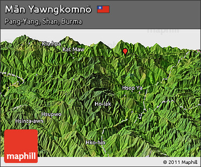 Satellite Panoramic Map of Mān Yawngkomnö