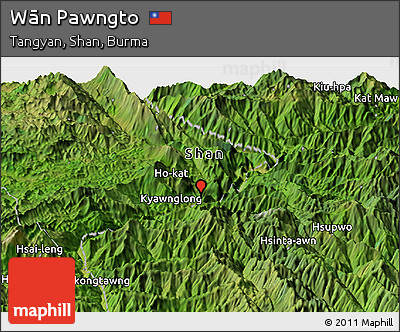Satellite Panoramic Map of Wān Pawngto