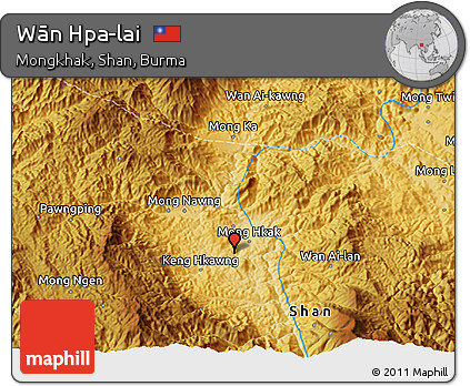 Physical 3D Map of Wān Hpa-lai