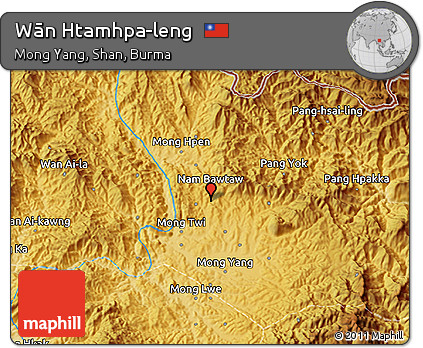 Physical 3D Map of Wān Htamhpa-leng
