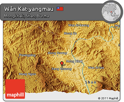 Physical 3D Map of Wān Kat-yangmau