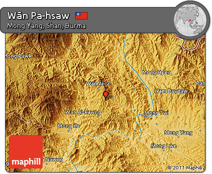 Physical 3D Map of Wān Pa-hsaw