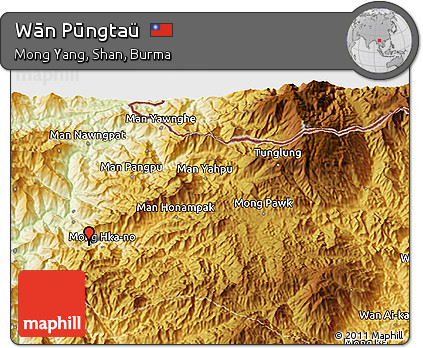 Physical 3D Map of Wān Pūngtaü