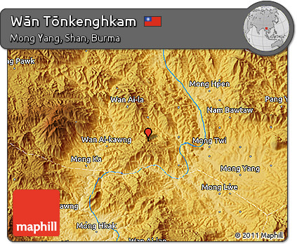 Physical 3D Map of Wān Tōnkenghkam