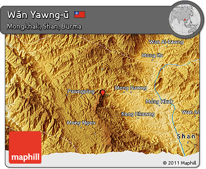 Physical 3D Map of Wān Yawng-ū