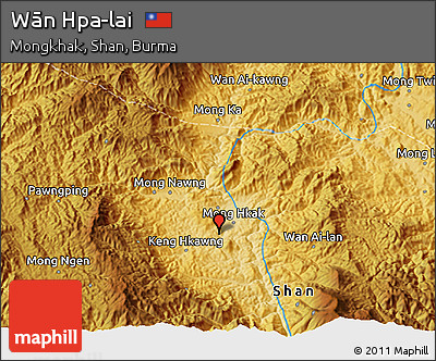 Physical 3D Map of Wān Hpa-lai