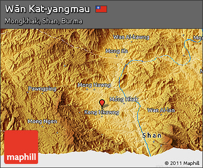 Physical 3D Map of Wān Kat-yangmau
