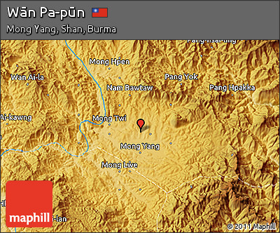 Physical 3D Map of Wān Pa-pūn