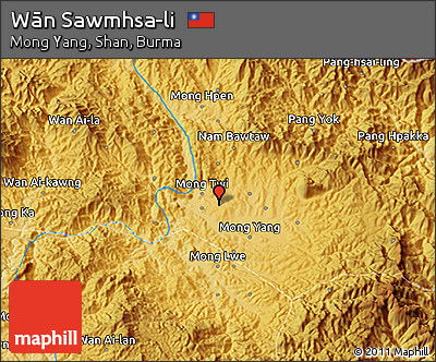 Physical 3D Map of Wān Sawmhsa-li