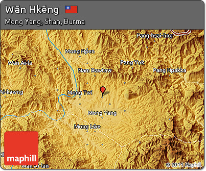 Physical 3D Map of Wān Hkēng