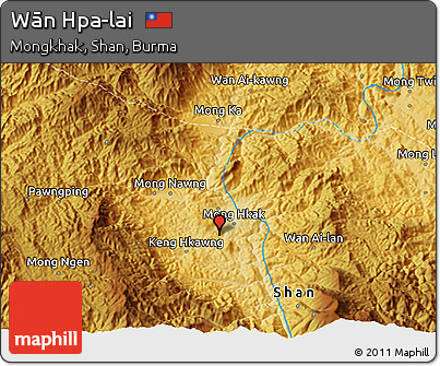 Physical 3D Map of Wān Hpa-lai