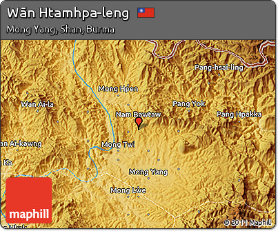 Physical 3D Map of Wān Htamhpa-leng