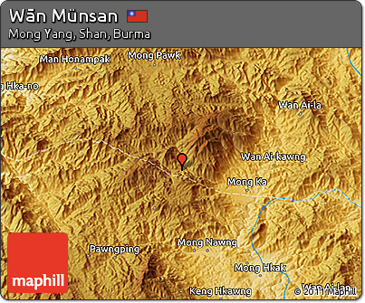 Physical 3D Map of Wān Münsan