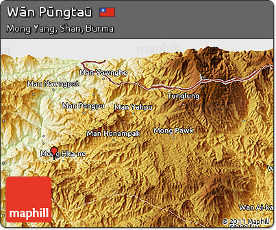 Physical 3D Map of Wān Pūngtaü
