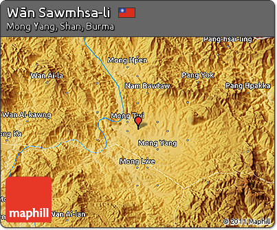 Physical 3D Map of Wān Sawmhsa-li