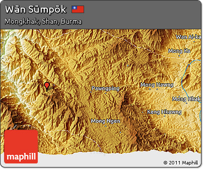 Physical 3D Map of Wān Sūmpōk