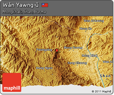 Physical 3D Map of Wān Yawng-ū