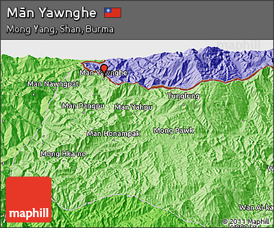 Political 3D Map of Mān Yawnghe