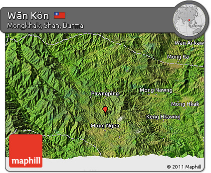 Satellite 3D Map of Wān Kön