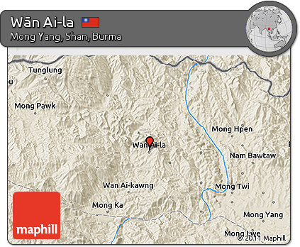 Shaded Relief 3D Map of Wān Ai-la