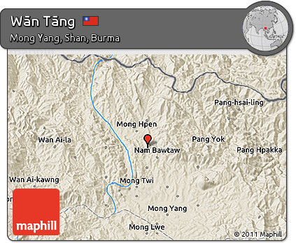 Shaded Relief 3D Map of Wān Tāng