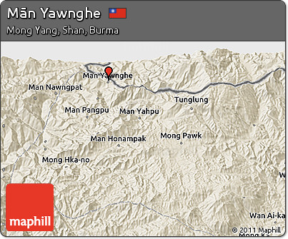Shaded Relief 3D Map of Mān Yawnghe