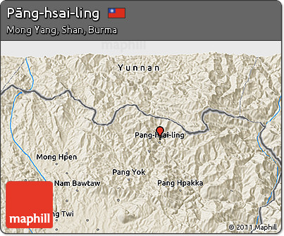 Shaded Relief 3D Map of Pāng-hsai-ling