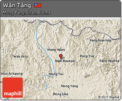 Shaded Relief 3D Map of Wān Tāng