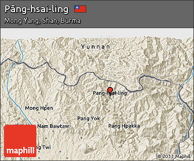 Shaded Relief 3D Map of Pāng-hsai-ling