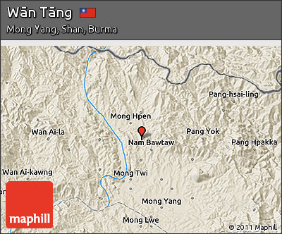 Shaded Relief 3D Map of Wān Tāng