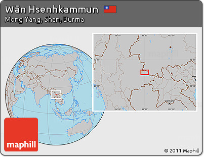 Gray Location Map of Wān Hsenhkammun