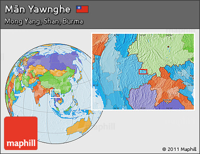 Political Location Map of Mān Yawnghe