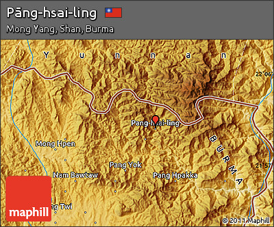Physical Map of Pāng-hsai-ling