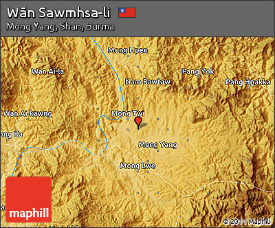 Physical Map of Wān Sawmhsa-li