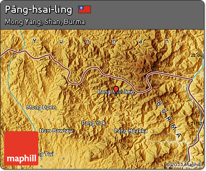 Physical Map of Pāng-hsai-ling