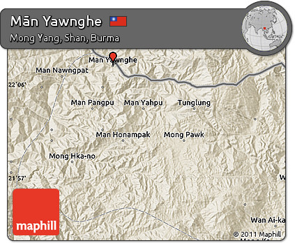 Shaded Relief Map of Mān Yawnghe